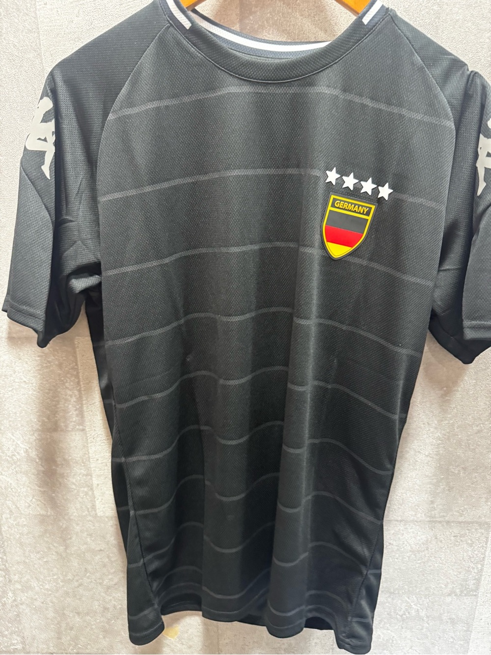 Kappa Black Germany Crest Short Sleeve Football Jersey